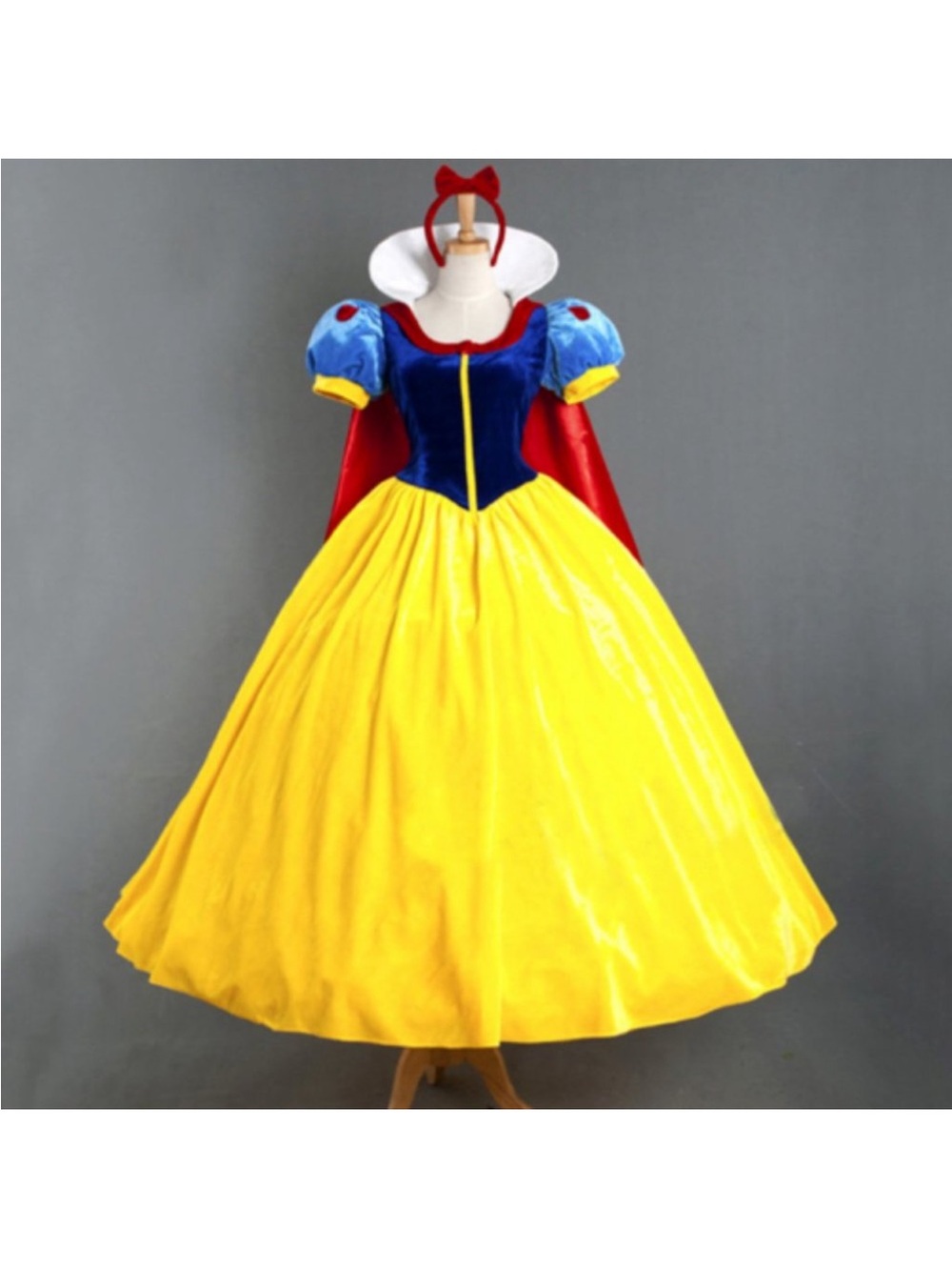 Snow White Princess Costume w/ Headband and Cape